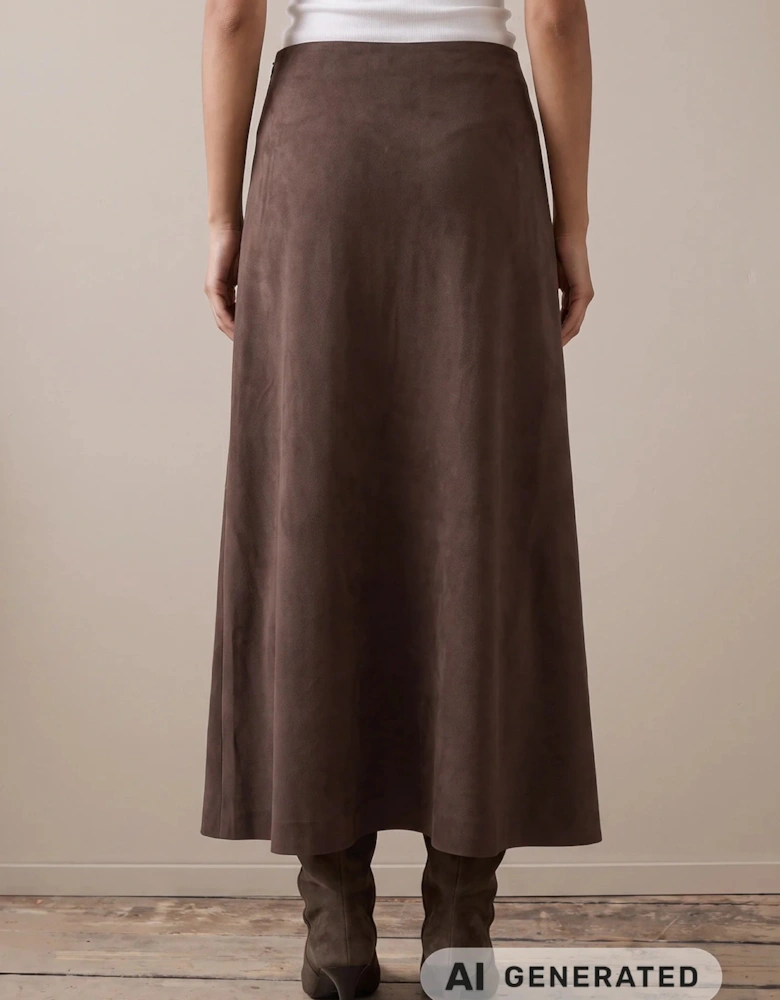 Bias cut lyocell skirt in espresso