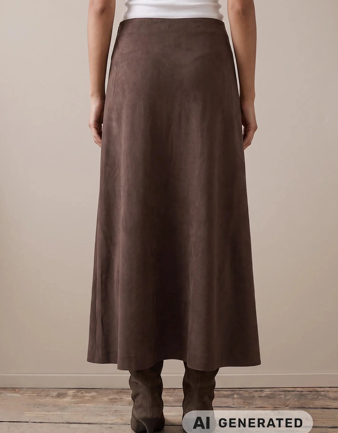 Bias cut lyocell skirt in espresso