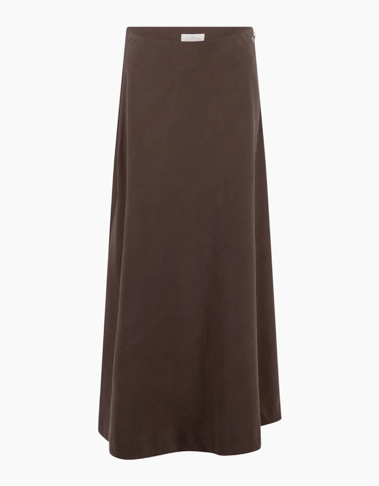 Bias cut lyocell skirt in espresso