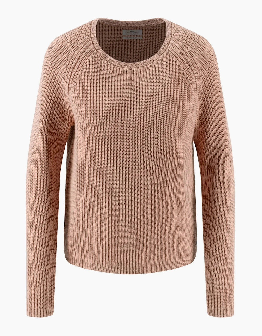 O neck cotton pullover in silky rose