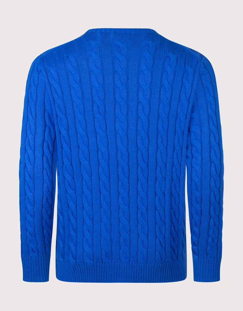 Regular Fit Cable Knit Cotton Jumper