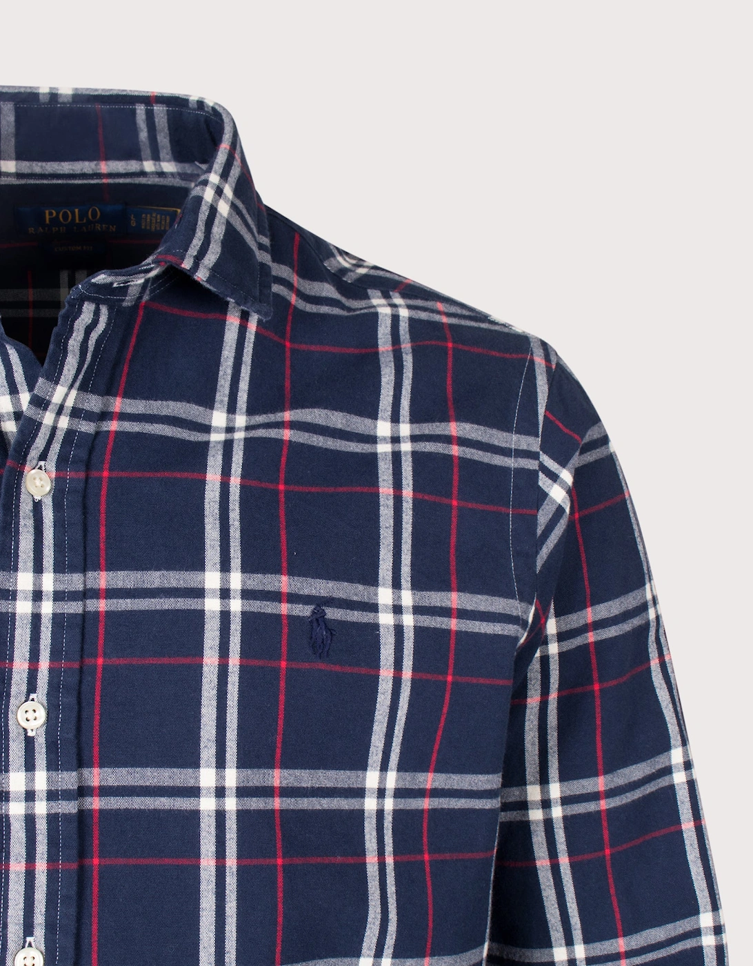 Custom Fit Plaid Oxford Shirt