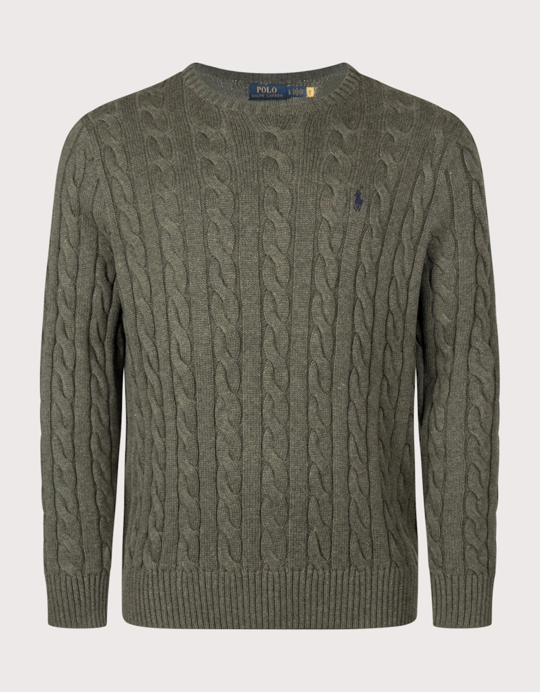 Regular Fit Cable Knit Cotton Jumper