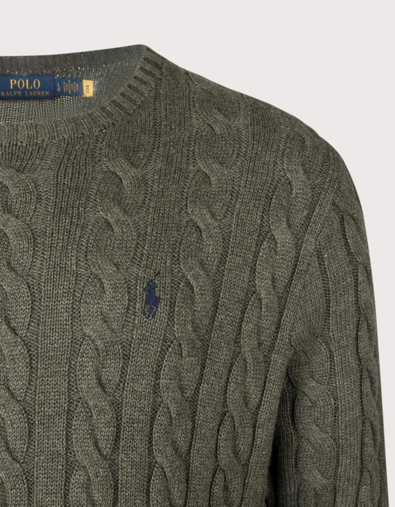 Regular Fit Cable Knit Cotton Jumper