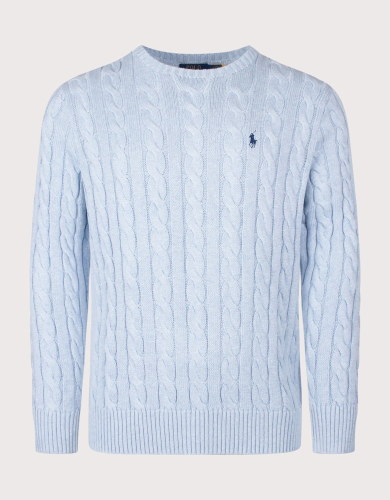 Regular Fit Cable Knit Cotton Jumper