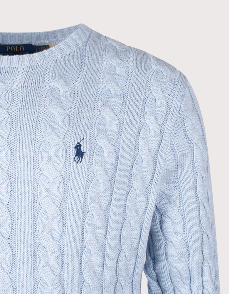 Regular Fit Cable Knit Cotton Jumper