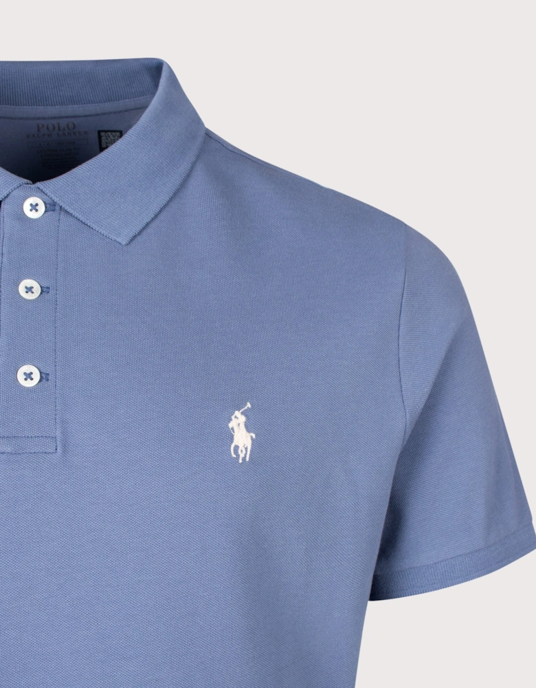 Custom Slim Fit Stretch Mesh Polo Shirt