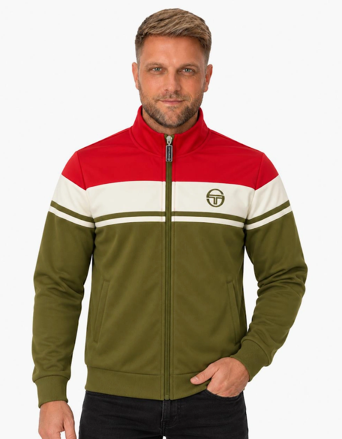 Sergio Tacchini Damarindo Track Top Jacket Adrenaline Rush/Gardenia/Dark Olive