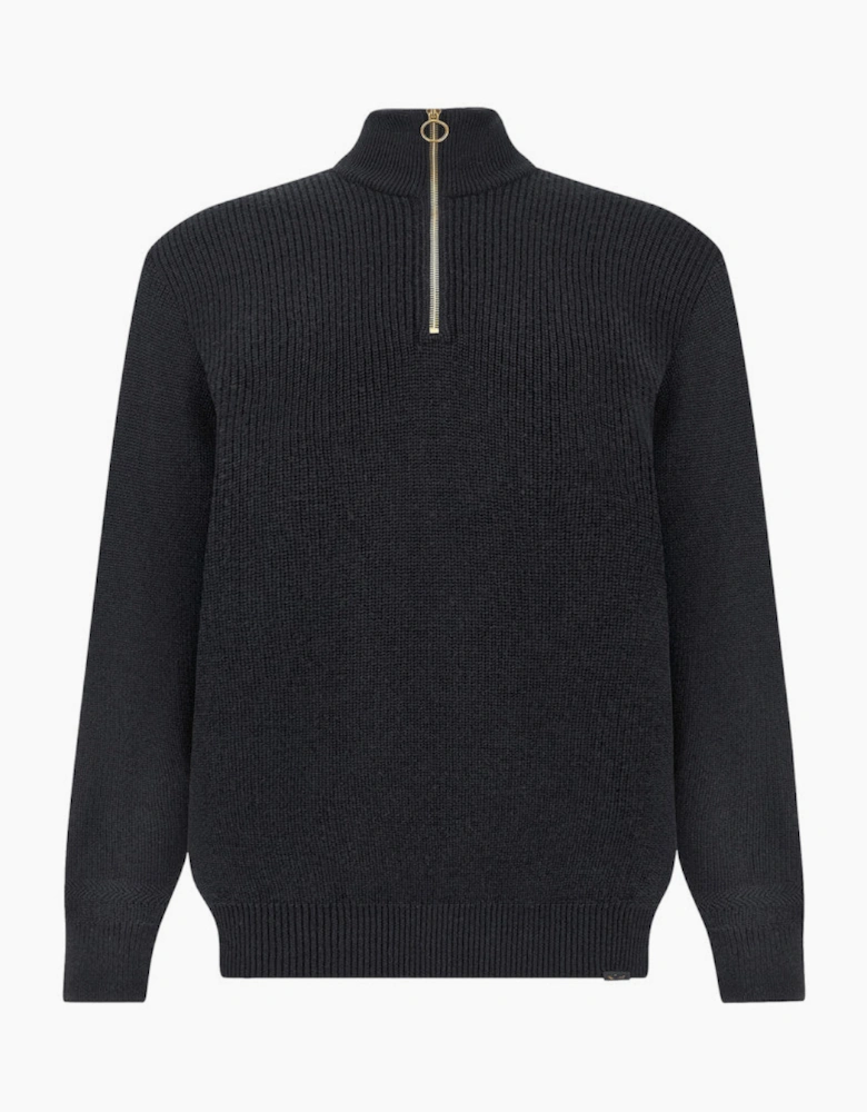 Paul & Shark Shark Tag Wool Half Zip Sweater 50E Navy