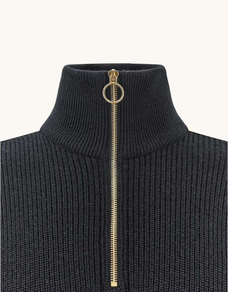 Paul & Shark Shark Tag Wool Half Zip Sweater 50E Navy