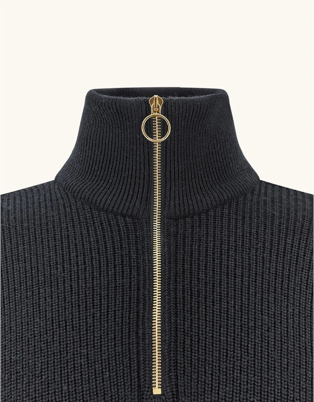 Paul & Shark Shark Tag Wool Half Zip Sweater 50E Navy