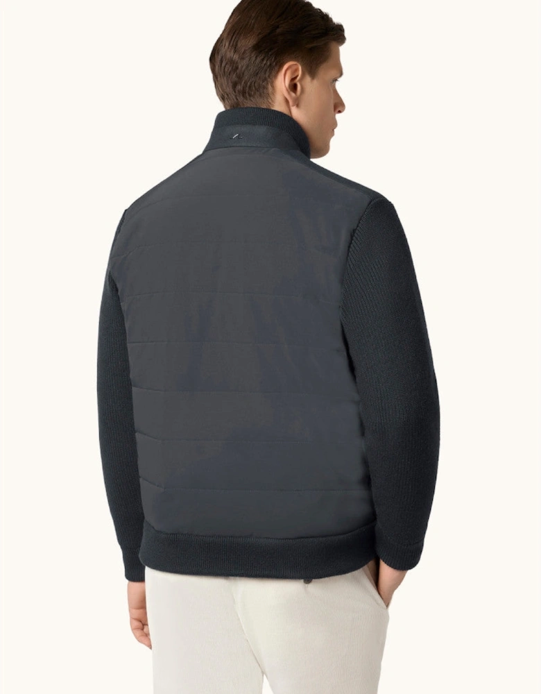 Paul & Shark Tech Wool Full Zip Sweater with Typhoon 050 Blue