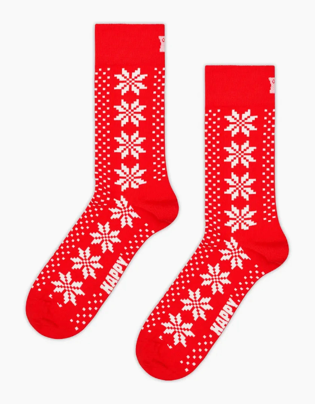 Fair Isle Stars Socks, Red