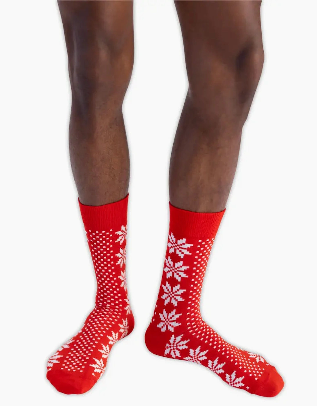Fair Isle Stars Socks, Red