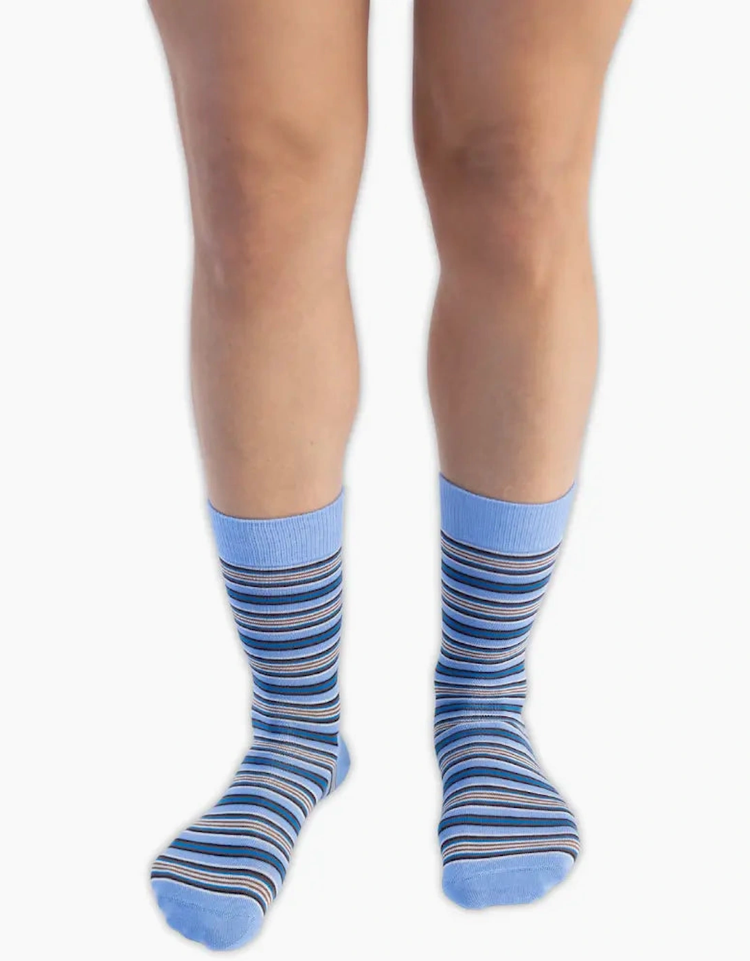 Stripe Socks, Light Blue