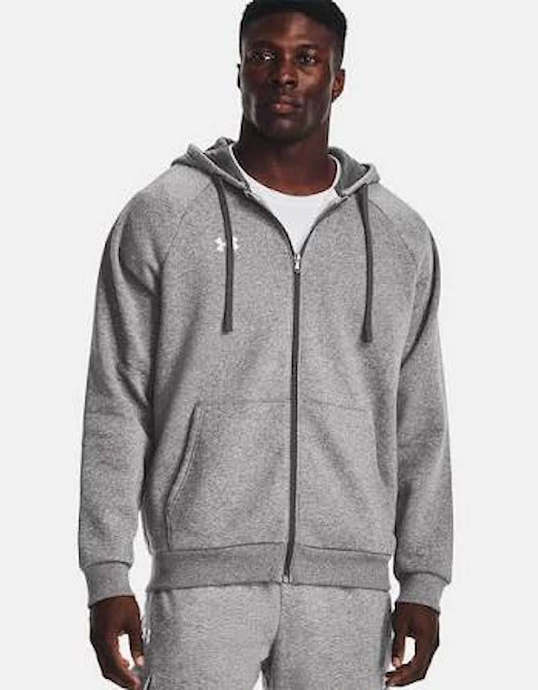 Men's Under Armour Rival Fleece Full Zip Hoodie Grey - Size, 42