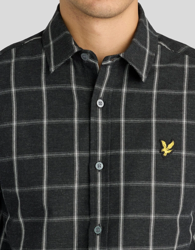 Lyle & Scott Broad Windowpane Check Shirt JET BLACK