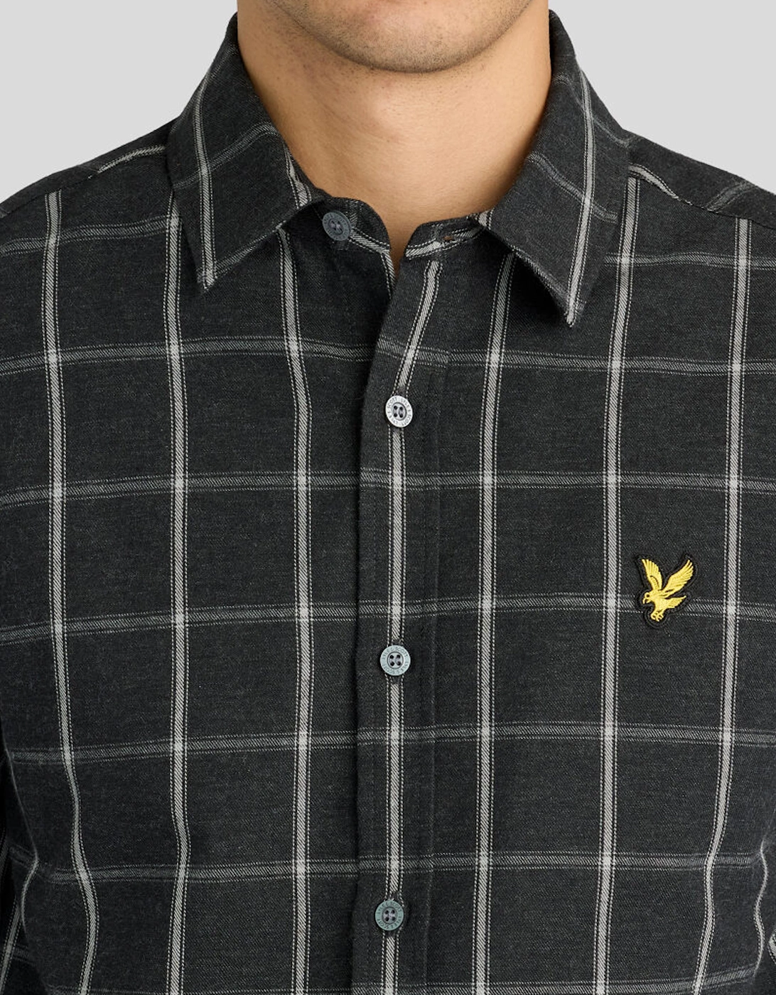 Lyle & Scott Broad Windowpane Check Shirt JET BLACK
