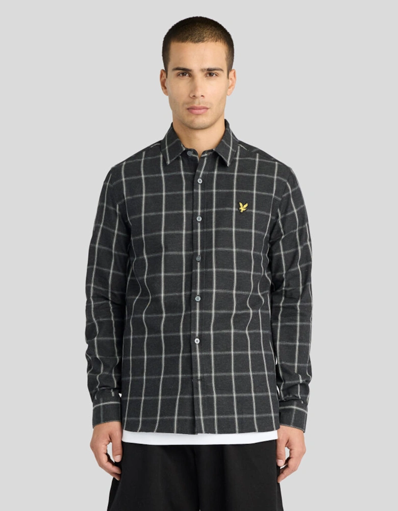 Lyle & Scott Broad Windowpane Check Shirt JET BLACK