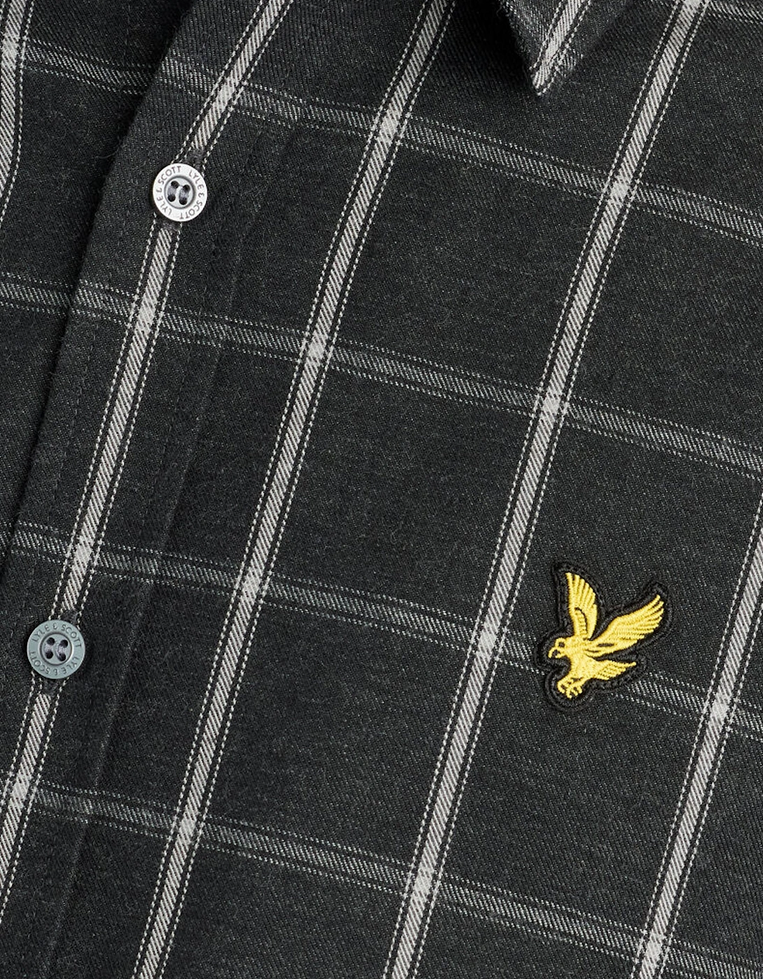 Lyle & Scott Broad Windowpane Check Shirt JET BLACK