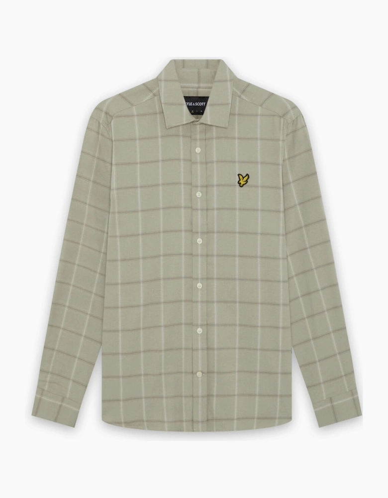 Lyle & Scott Broad Windowpane Check Shirt KHAKI