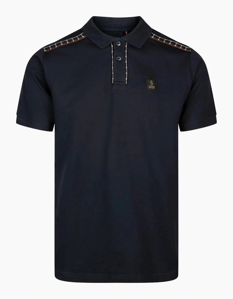 Luke Hamilton Polo Check Collar 280GSM DARK NAVY