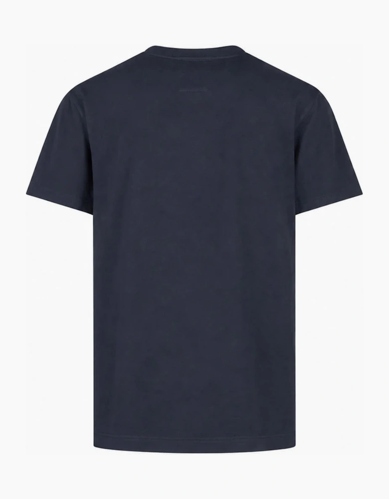 Luke 1977 Firth Regular Fit T-Shirt Shoulder Check Panels 180GSM DARK NAVY