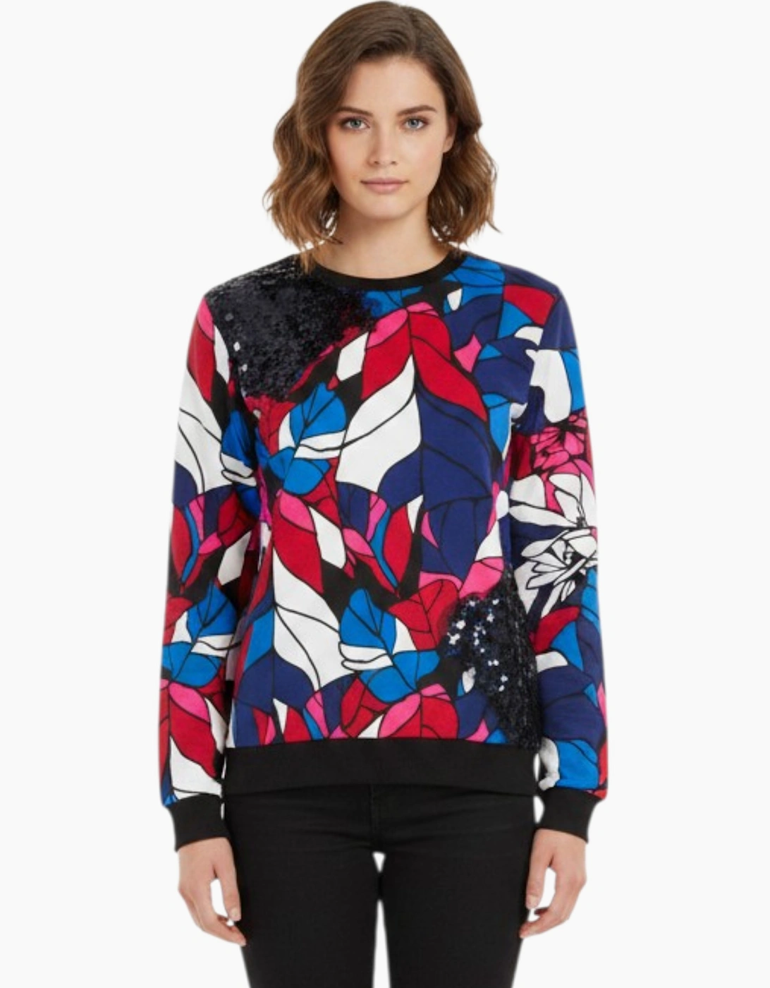 ARMANI JEANS 6X5M10 5J0DZ Womens Sweatshirt Long Sleeve Printed Casual Jumper