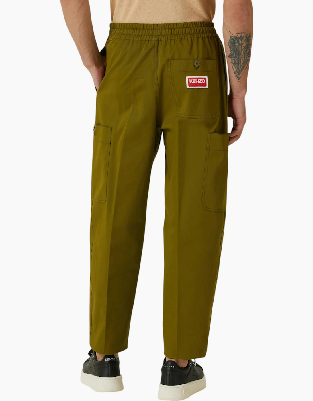 Kenzo Cargo Pant Mens Jogging Bottoms Straight Fit Green