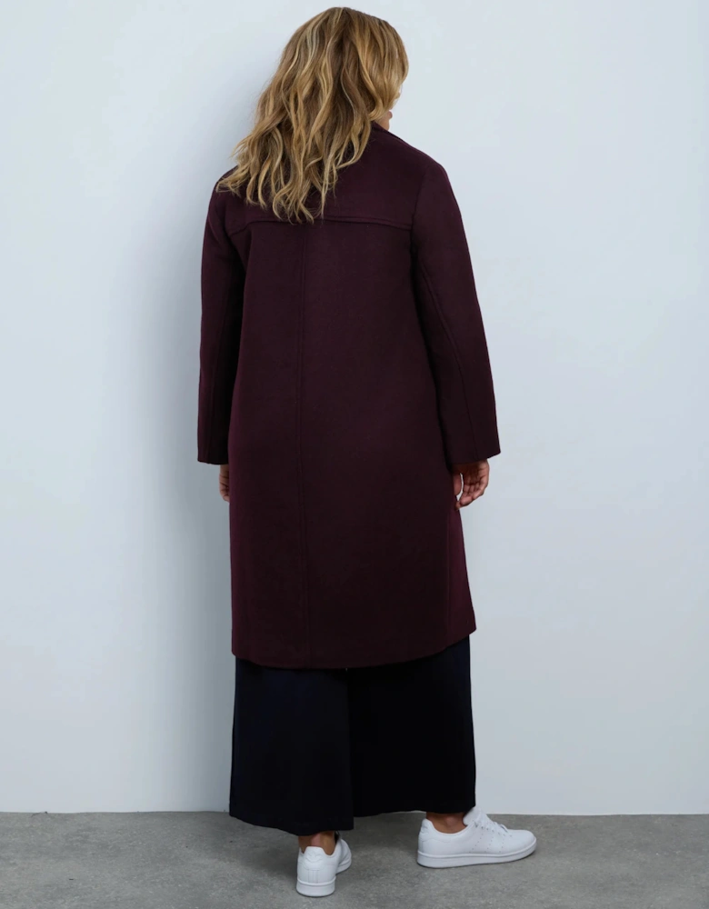 Plum Wool Blend Tailored Coat