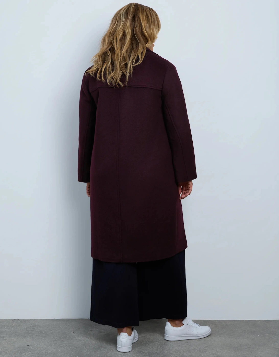 Plum Wool Blend Tailored Coat