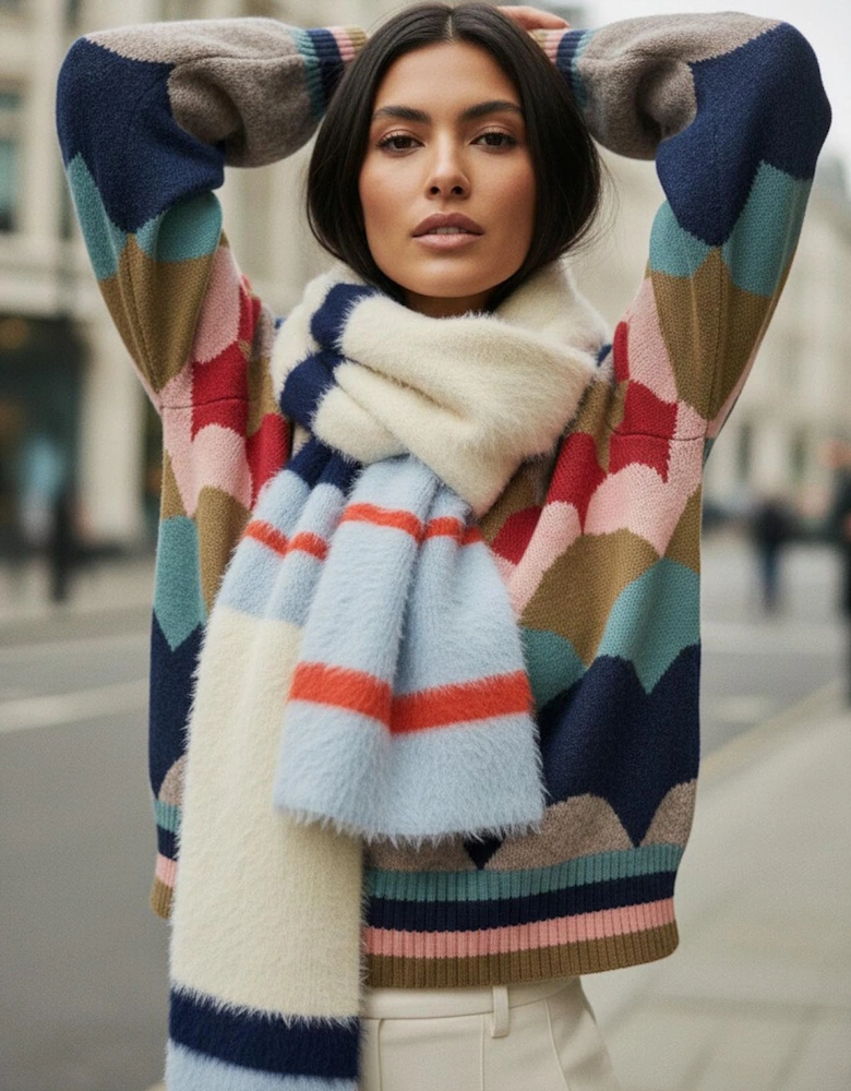 Napoleon Stripe Scarf - Blue Mix
