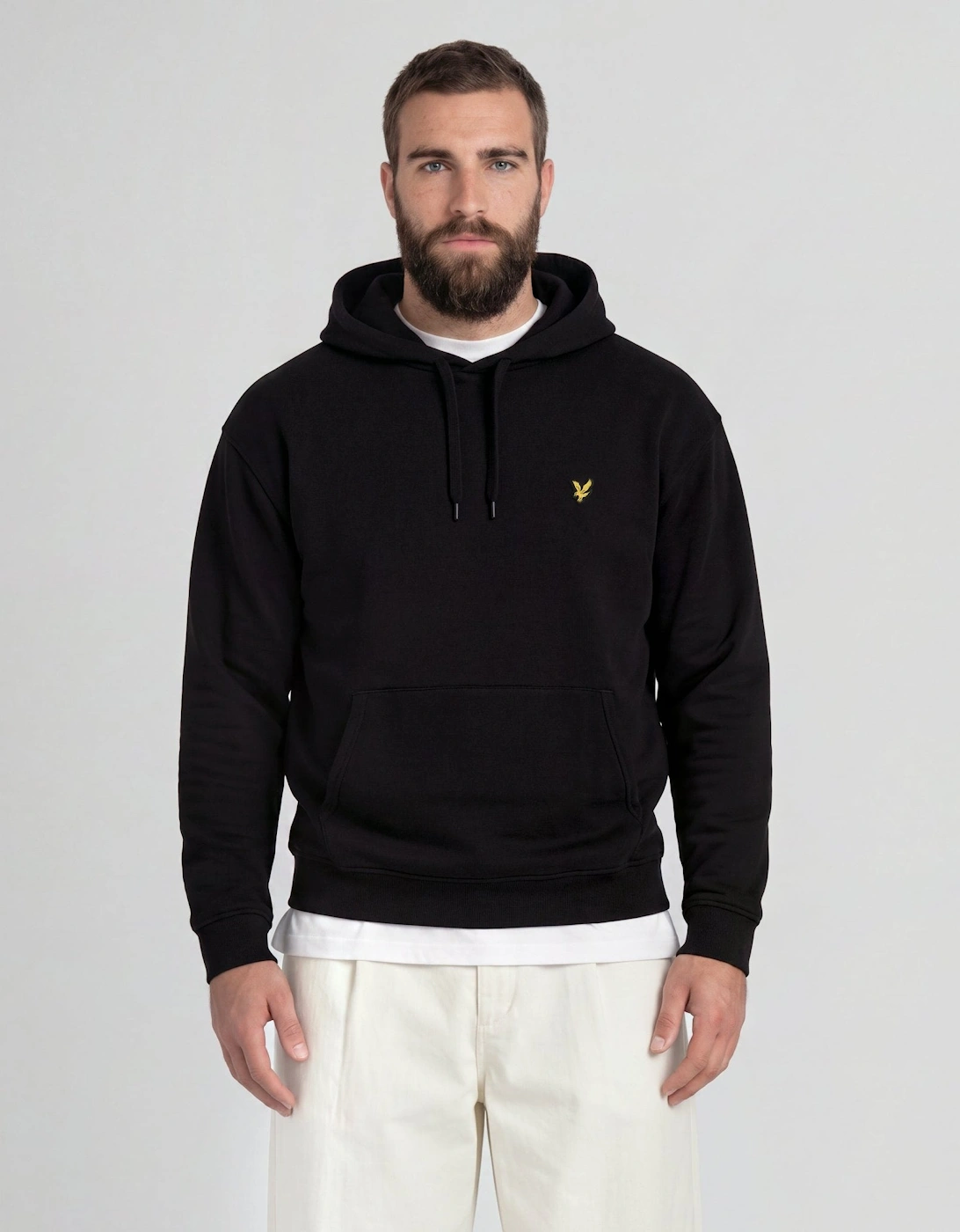 Lyle And Scott Men's Black Loopback Cotton Hoodie - Size 44/Regular