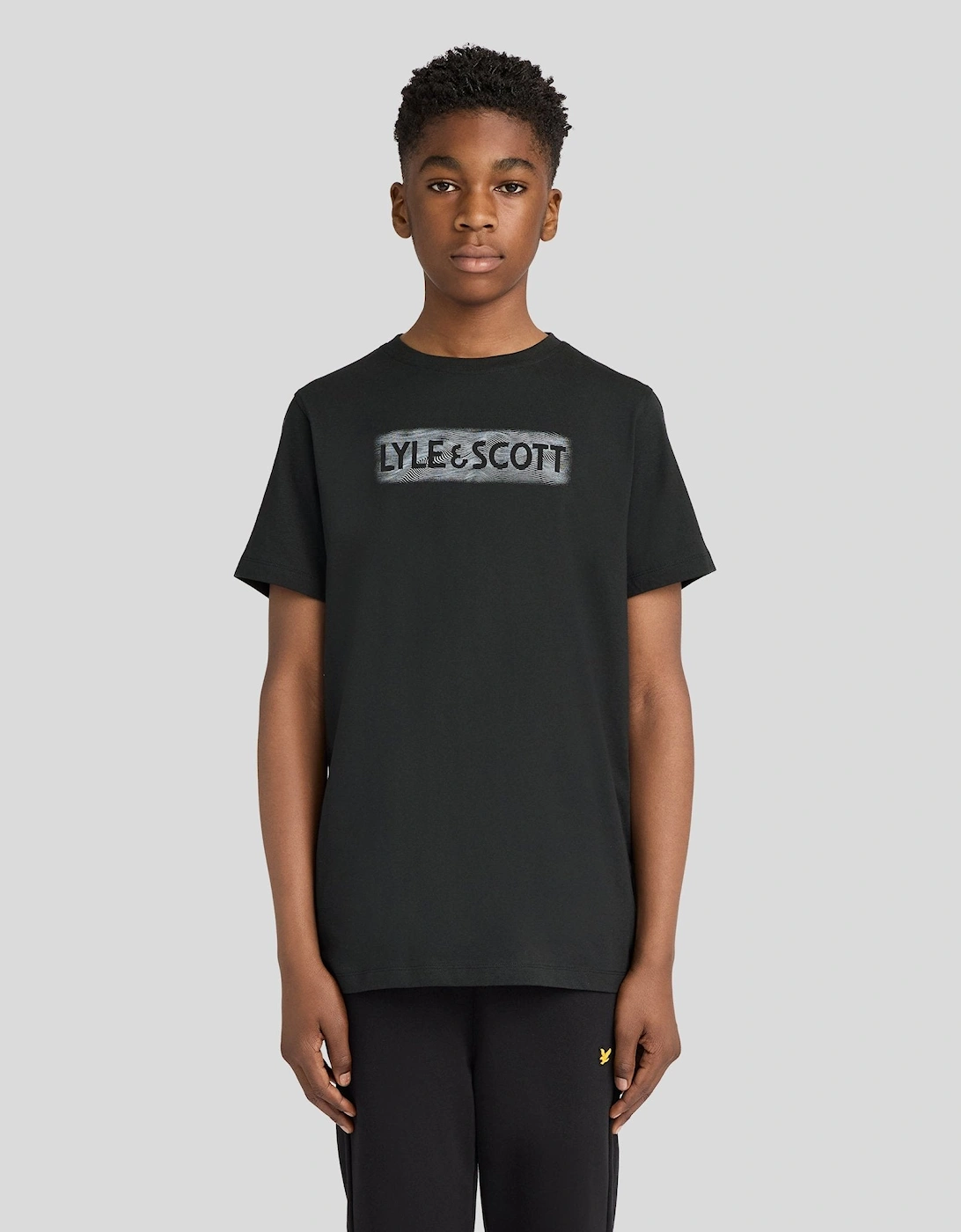 Lyle & Scott Lyle And Scott Boy's Motion Logo Graphic T-Shirt - Black