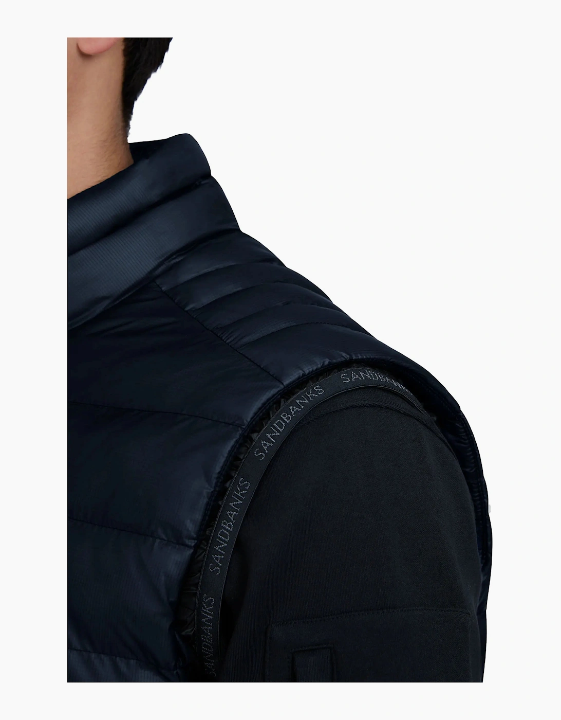 SANDBANKS RIPSTOP MICRO PUFFER GILET NAVY