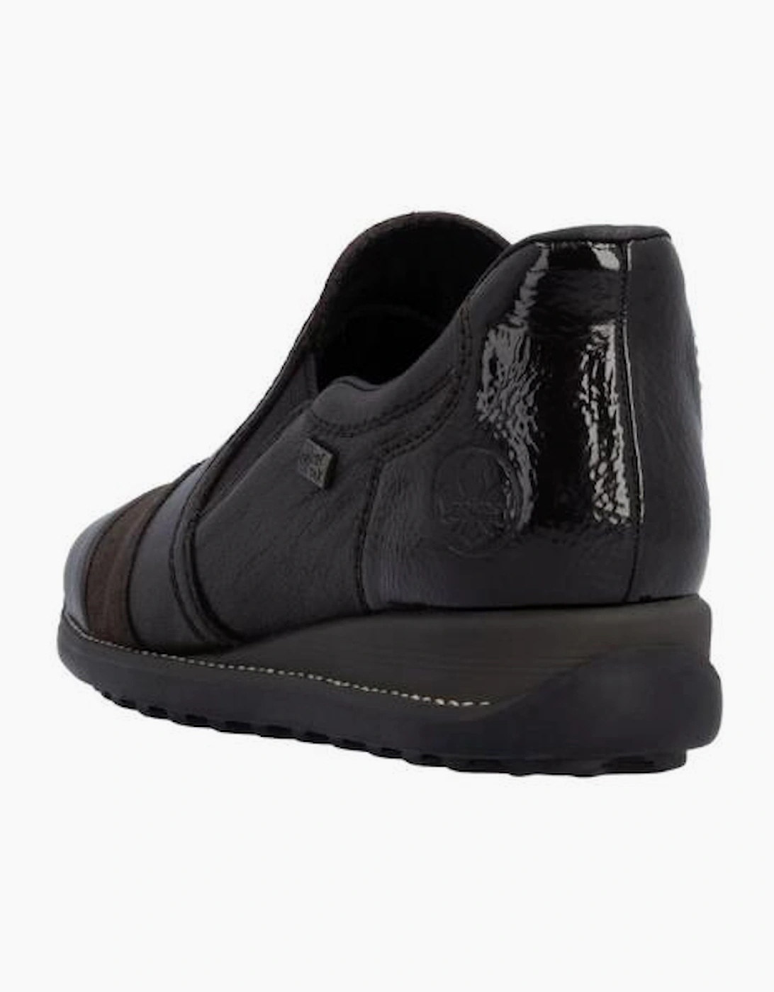 Rieker Ladies Shoes 44296-25 slip on waterproof shoe in Brown