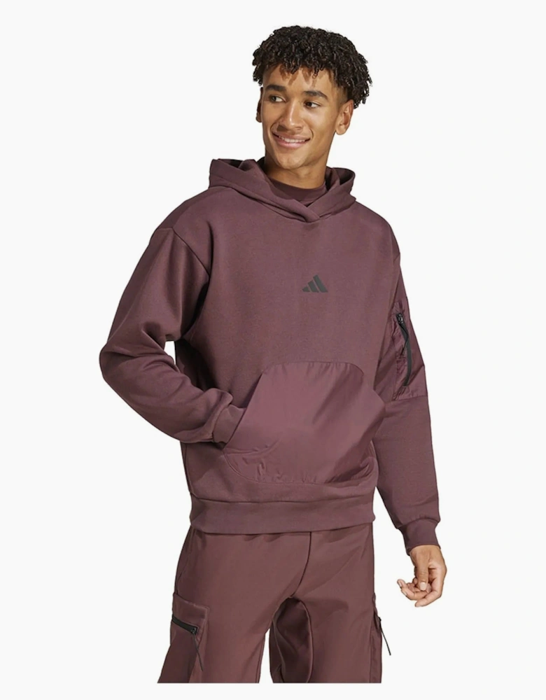 Adidas Fleece Hoodie Dark Burgundy