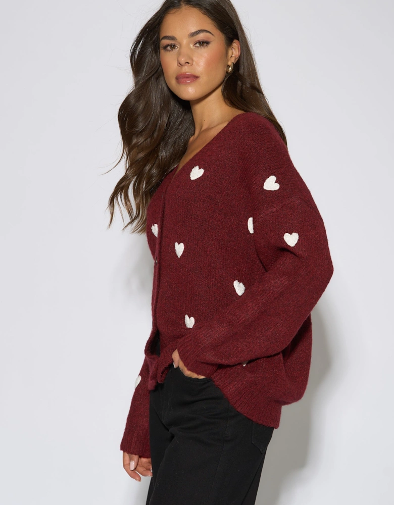 Mulberry Mini Heart Knit Cardigan
