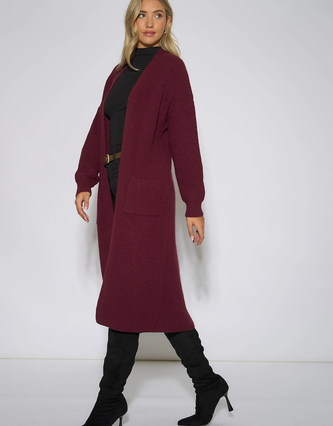 Mulberry Edge To Edge Longline Knit Cardigan