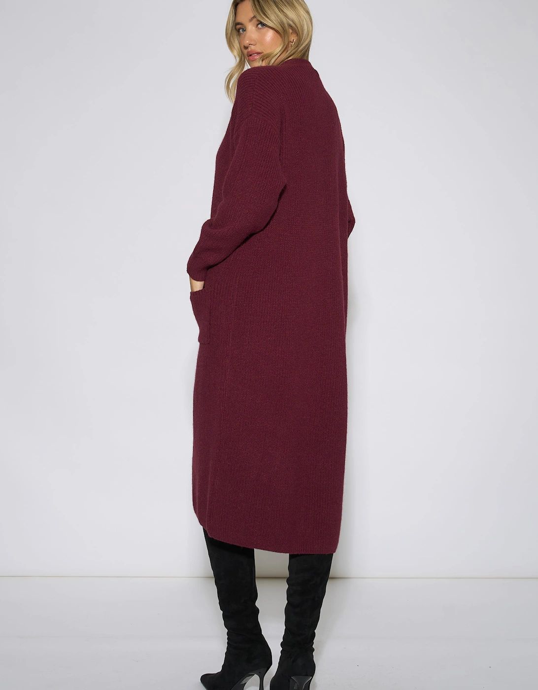 Mulberry Edge To Edge Longline Knit Cardigan