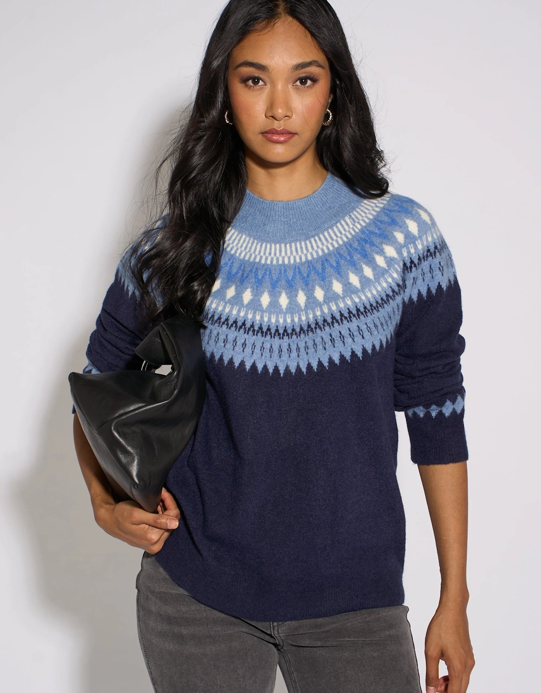 Blue Fair Isle Knit Jumper