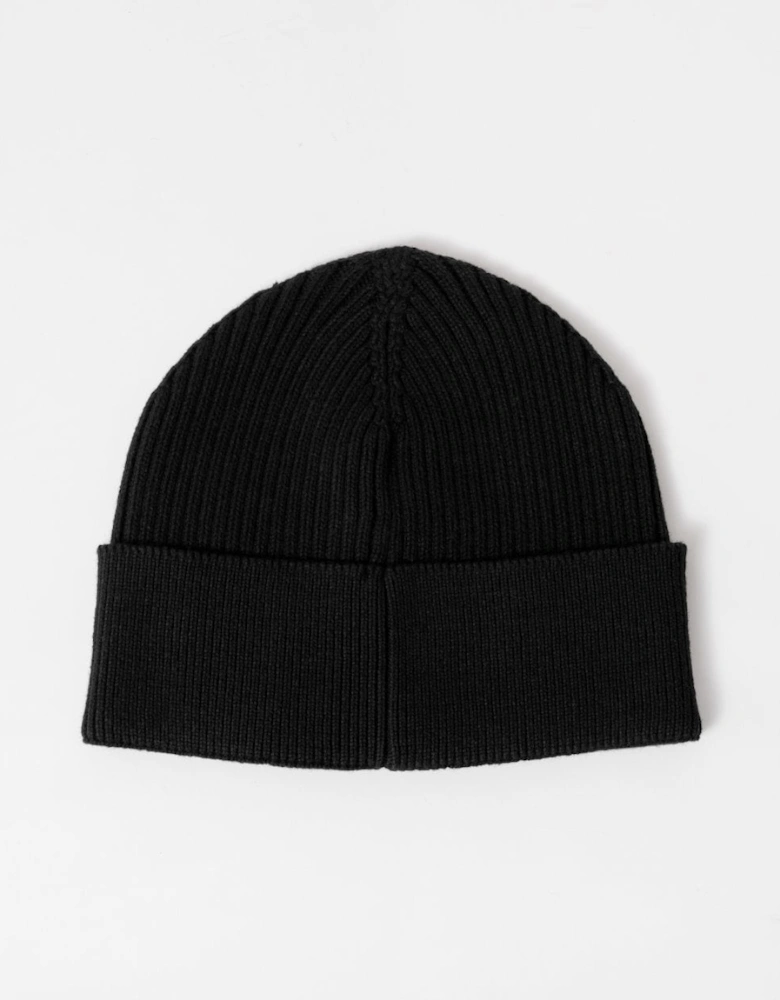 BOSS Orange Magico R Mens Cotton and wool beanie with signature stripe detail - Black 001