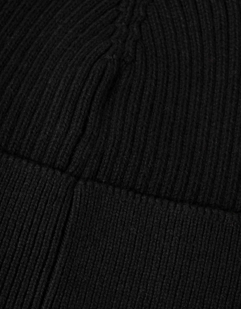 BOSS Orange Magico R Mens Cotton and wool beanie with signature stripe detail - Black 001