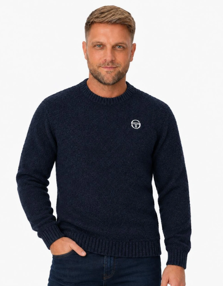 Sergio Tacchini Caputo Crew Neck Knitted Jumper Maritime Blue