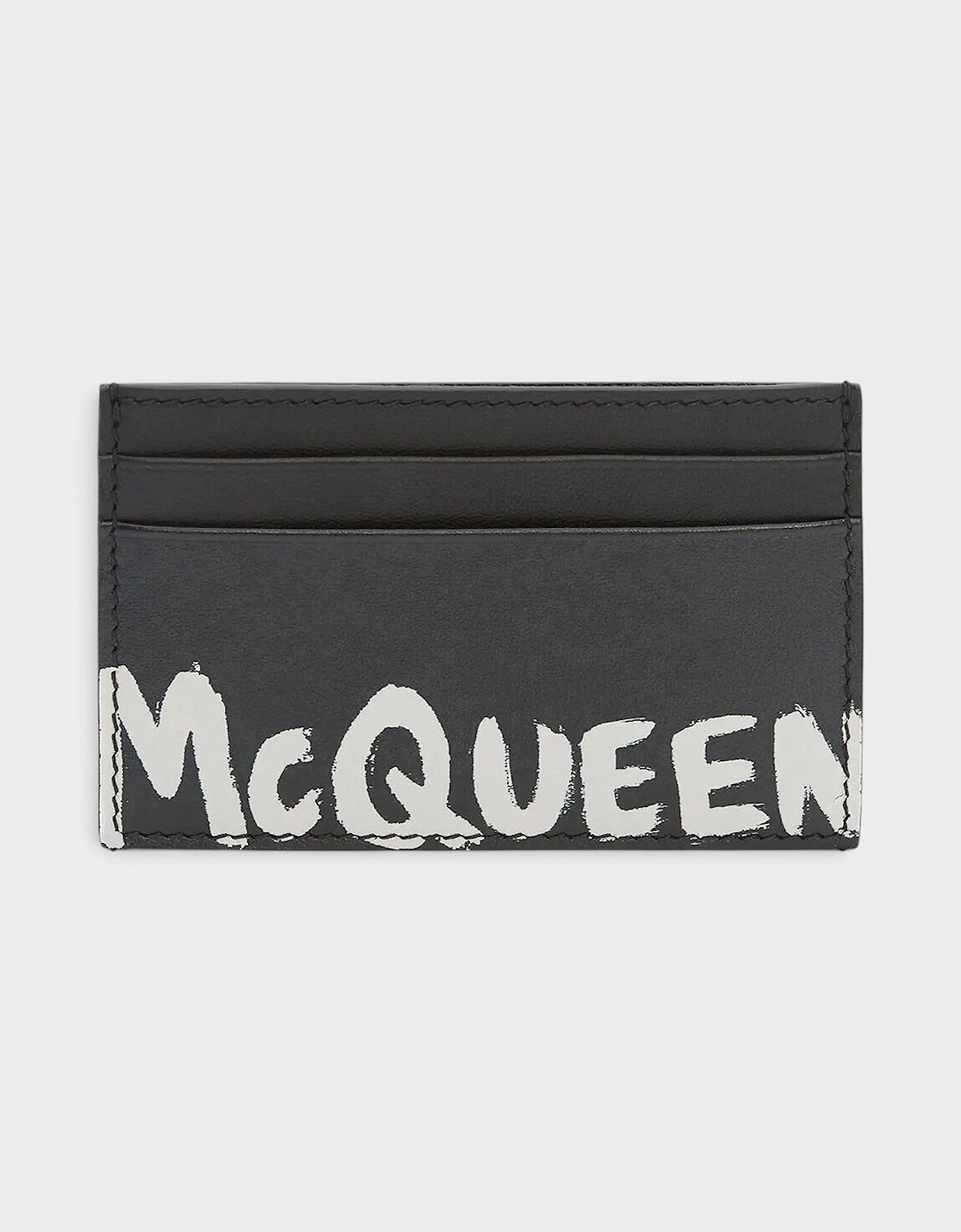 Alexander Mcqueen Men's Graffiti Card Holder Black - Size: O/S