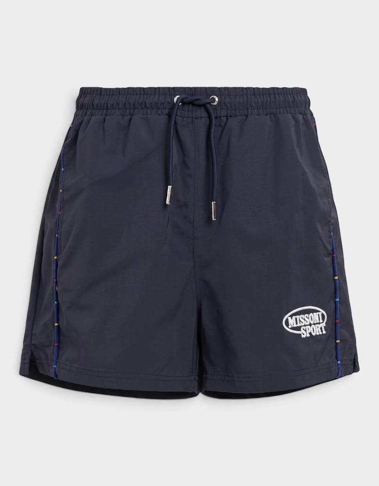 Embroidered Logo Shorts Blue