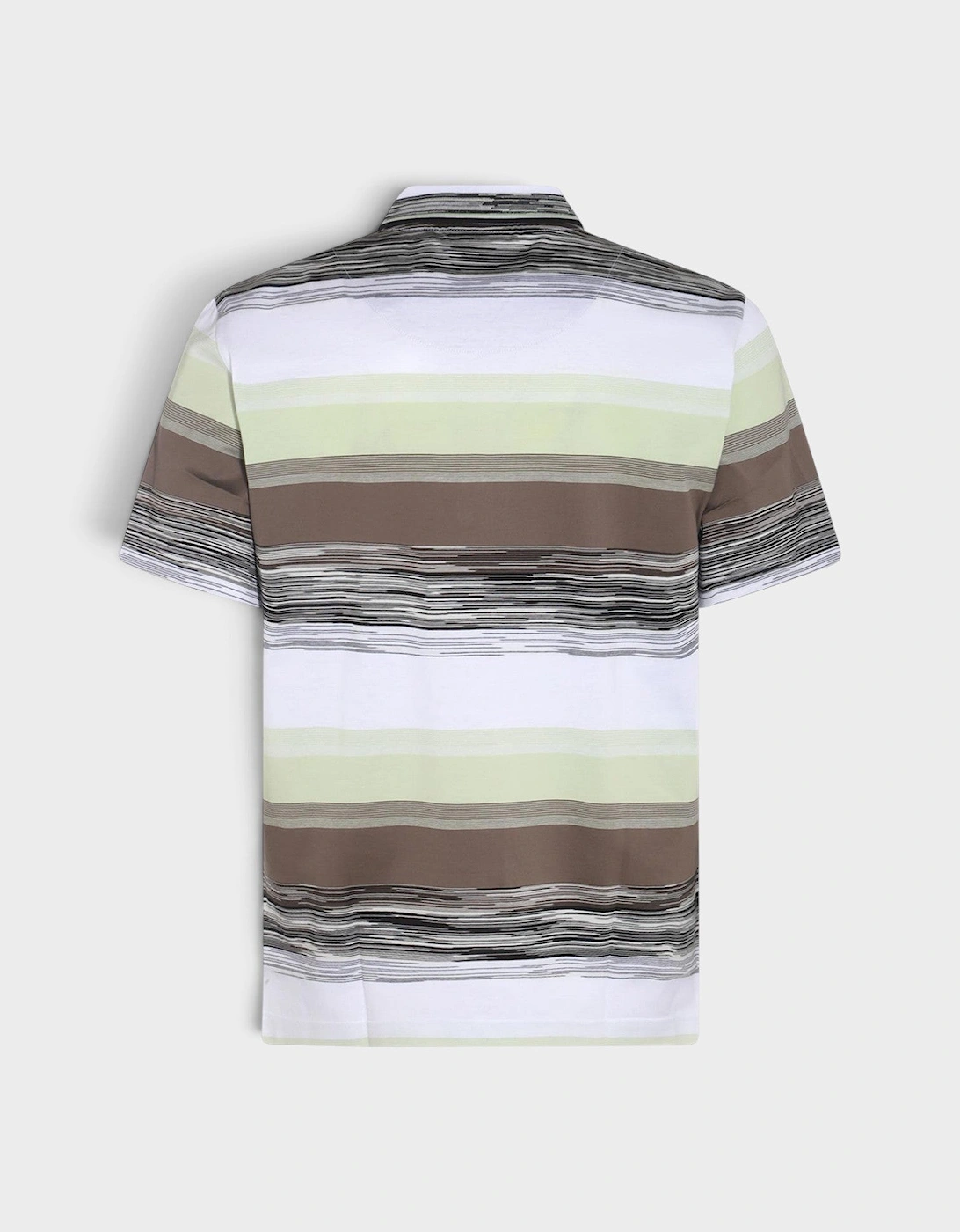 Slub Motif Printed Polo Shirt Dark Green