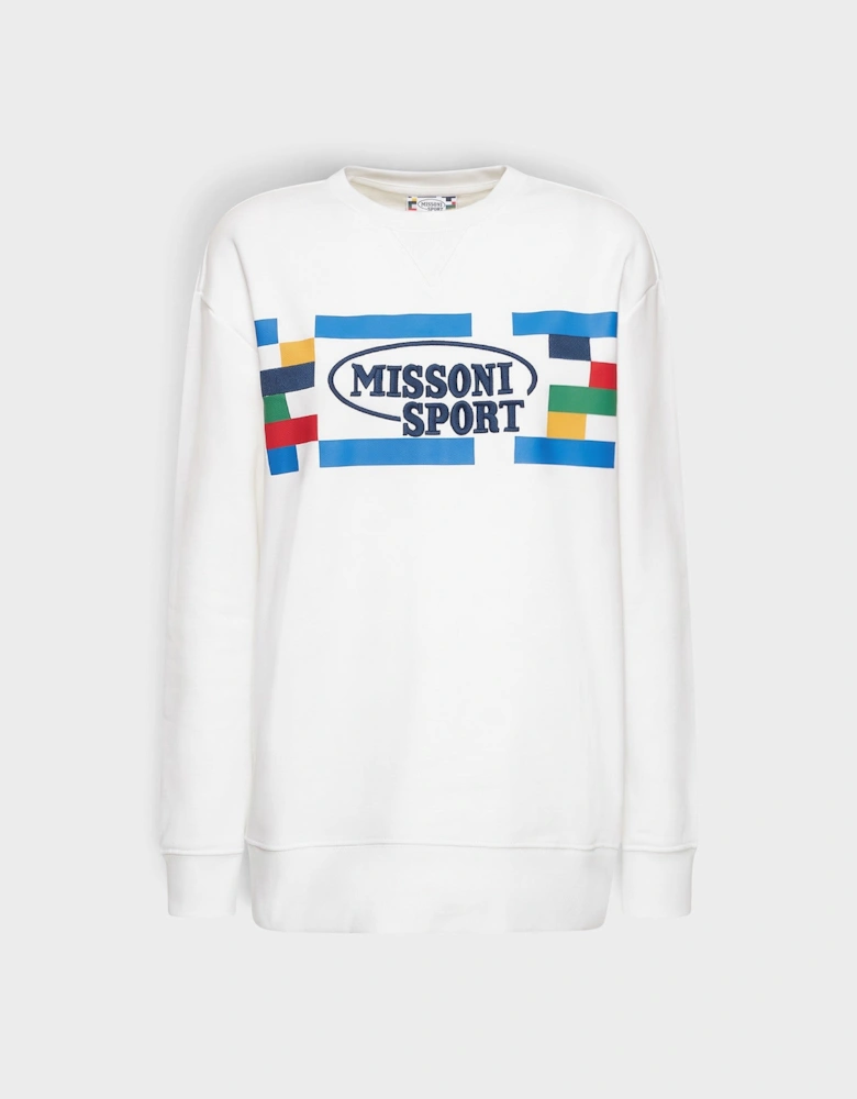 Logo Cotton Sweatshirt White Multicolour