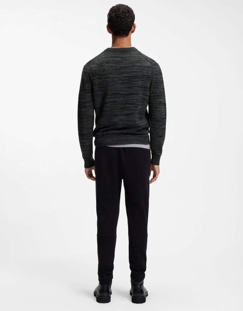 BOSS Orange Aperoso Mens  Mouliné-knit Sweater in Virgin Wool and Cotton  - Black 001