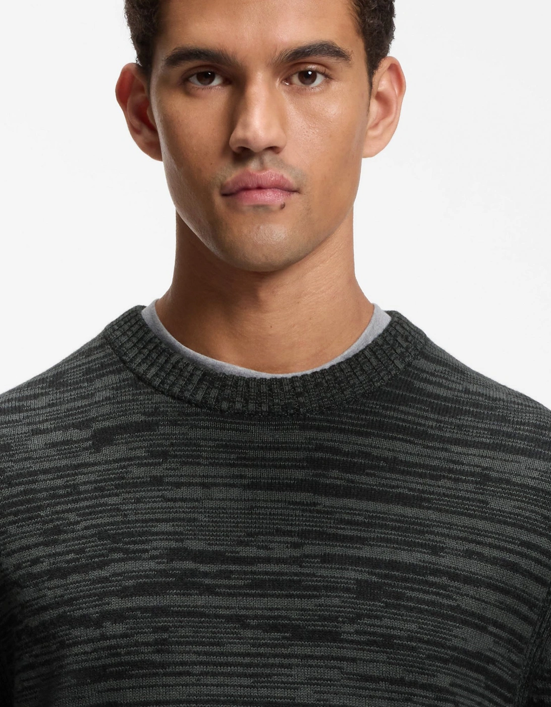 BOSS Orange Aperoso Mens  Mouliné-knit Sweater in Virgin Wool and Cotton  - Black 001